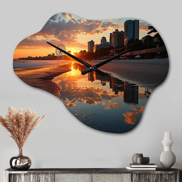 Myrtle Beach South II - Asymmetric Metal Wall Clock